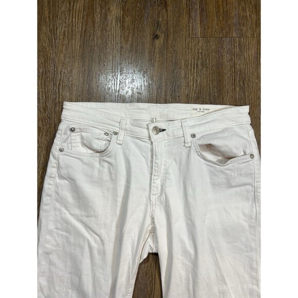 RAG & BONE Dre Low Rise Slim Boyfriend Denim Jeans Stretch Comfy Retro White 28 - Picture 3 of 11